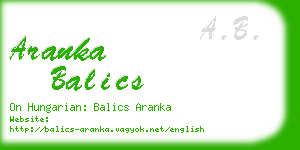 aranka balics business card